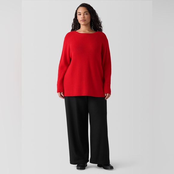 NWT Eileen Fisher Merino Crew Neck Top in Regenerative Wool - Picture 5 of 6